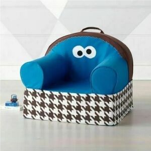 NEW Cookie Monster Slip Cover Land of Nod Sesame Street Blue Cotton Chair Cover